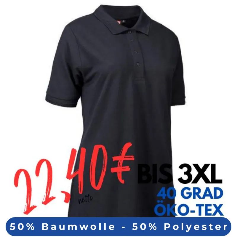 ARBEITS-POLO-SHIRT DAMEN| 521 von ID / Farbe: navy / 50% BAUMWOLLE 50% POLYESTER | MEIN-KASACK.de - KASACK - KASACKS