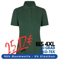ARBEITS-POLO-SHIRT DAMEN| 587 von ID / Farbe: flaschengrün / 95% BAUMWOLLE 5% ELASTHAN