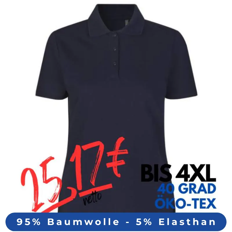 ARBEITS-POLO-SHIRT DAMEN| 587 von ID / Farbe: navy / 95% BAUMWOLLE 5% ELASTHAN | MEIN-KASACK.de - KASACK - KASACKS