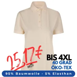 ARBEITS-POLO-SHIRT DAMEN| 587 von ID / Farbe: off-white / 95% BAUMWOLLE 5% ELASTHAN