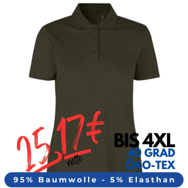 ARBEITS-POLO-SHIRT DAMEN| 587 von ID / Farbe: oliv / 95% BAUMWOLLE 5% ELASTHAN | MEIN-KASACK.de - KASACK - KASACKS