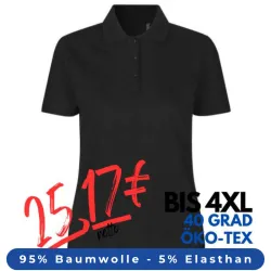 ARBEITS-POLO-SHIRT DAMEN| 587 von ID / Farbe: schwarz / 95% BAUMWOLLE 5% ELASTHAN