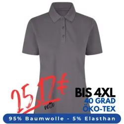 ARBEITS-POLO-SHIRT DAMEN| 587 von ID / Farbe: silver grey / 95% BAUMWOLLE 5% ELASTHAN