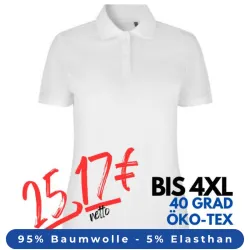 ARBEITS-POLO-SHIRT DAMEN| 587 von ID / Farbe: weiß / 95% BAUMWOLLE 5% ELASTHAN