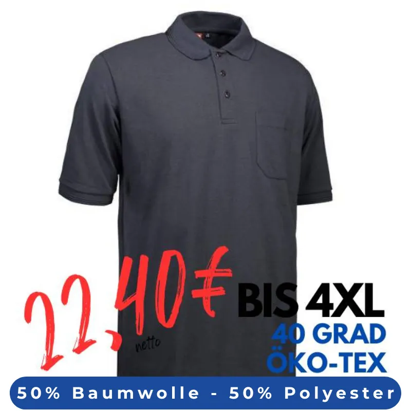 ARBEITS-POLO-SHIRT HERREN | 520 von ID / Farbe: koks / 50% BAUMWOLLE 50% POLYESTER | MEIN-KASACK.de - KASACK - KASACKS