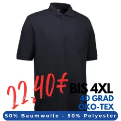 ARBEITS-POLO-SHIRT HERREN | 520 von ID / Farbe: navy / 50% BAUMWOLLE 50% POLYESTER