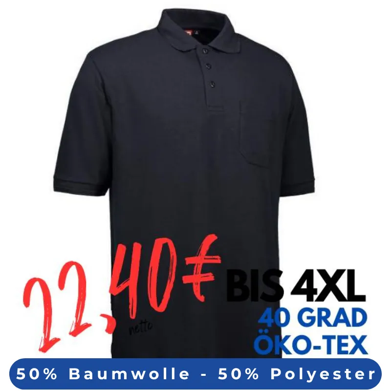 ARBEITS-POLO-SHIRT HERREN | 520 von ID / Farbe: navy / 50% BAUMWOLLE 50% POLYESTER | MEIN-KASACK.de - KASACK - KASACKS