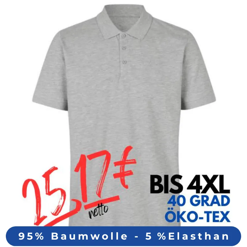ARBEITS-POLO-SHIRT HERREN | 586 von ID / Farbe:  altgrau meliert | MEIN-KASACK.de - KASACK - KASACKS