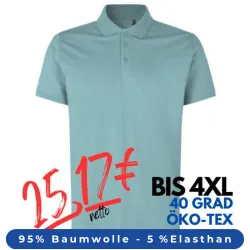 ARBEITS-POLO-SHIRT HERREN | 586 von ID / Farbe: altaqua / 95% BW - 5% ELA