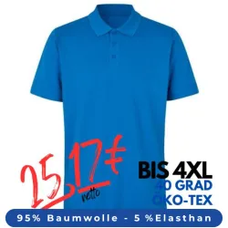 ARBEITS-POLO-SHIRT HERREN | 586 von ID / Farbe: azur / 95% BW - 5% ELA
