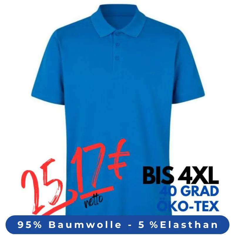 ARBEITS-POLO-SHIRT HERREN | 586 von ID / Farbe: azur | MEIN-KASACK.de - KASACK - KASACKS