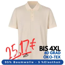 ARBEITS-POLO-SHIRT HERREN | 586 von ID / Farbe: off-white / 95% BW - 5% ELA