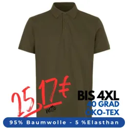 ARBEITS-POLO-SHIRT HERREN | 586 von ID / Farbe: oliv / 95% BW - 5% ELA