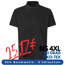 ARBEITS-POLO-SHIRT HERREN | 586 von ID / Farbe: schwarz / 95% BW - 5% ELA