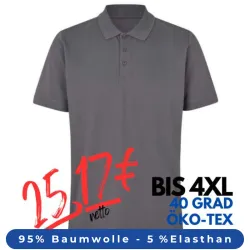 ARBEITS-POLO-SHIRT HERREN | 586 von ID / Farbe: silver grey / 95% BW - 5% ELA