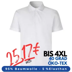 ARBEITS-POLO-SHIRT HERREN | 586 von ID / Farbe: weiß / 95% BW - 5% ELA