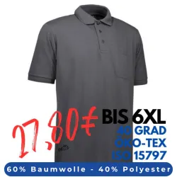 ARBEITS-POLO-SHIRT HERREN | PRO Wear 320 von ID / Farbe: koks / 50% BAUMWOLLE 50% POLYESTER