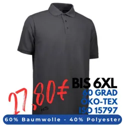 ARBEITS-POLO-SHIRT HERREN | PRO Wear 324 von ID / Farbe: koks / 50% BAUMWOLLE 50% POLYESTER