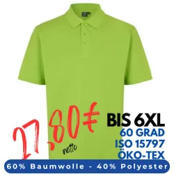 ARBEITS-POLO-SHIRT HERREN | PRO Wear 324 von ID / Farbe: lime / 50% BAUMWOLLE 50% POLYESTER