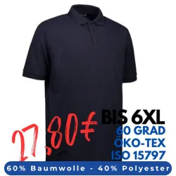 ARBEITS-POLO-SHIRT HERREN | PRO Wear 324 von ID / Farbe: navy / 50% BAUMWOLLE 50% POLYESTER