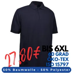ARBEITS-POLO-SHIRT HERREN | PRO Wear 330 von ID / Farbe: navy / 50% BAUMWOLLE 50% POLYESTER