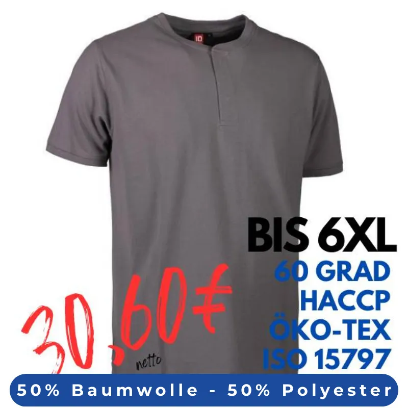 ARBEITS-POLO-SHIRT HERREN | PRO Wear CARE 374 von ID / Farbe: grau / 50% BAUMWOLLE 50% POLYESTER | MEIN-KASACK.de - KASACK - KASACKS