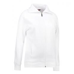 Damen Sweatshirtjacke 624 von ID / Farbe: weiß / 60% BAUMWOLLE 40% POLYESTER - | MEIN-KASACK.de | kasack | kasacks | kas