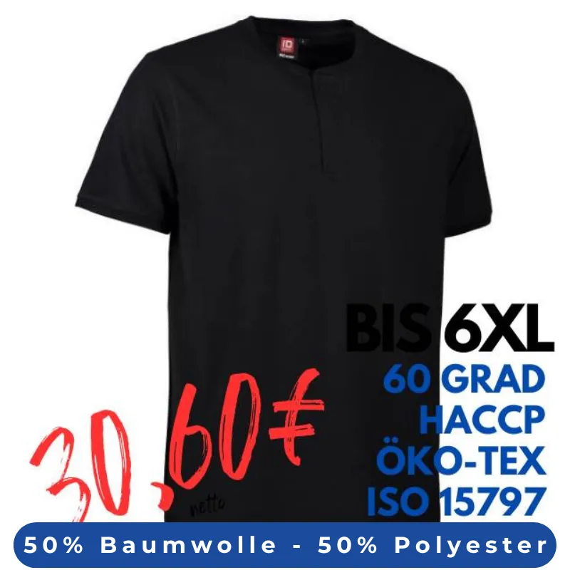 ARBEITS-POLO-SHIRT HERREN | PRO Wear CARE 374 von ID / Farbe: schwarz / 50% BAUMWOLLE 50% POLYESTER | MEIN-KASACK.de - KASACK - KASACKS