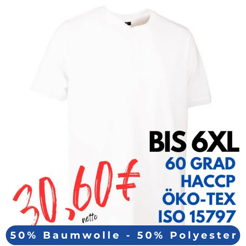 ARBEITS-POLO-SHIRT HERREN | PRO Wear CARE 374 von ID / Farbe: weiß / 50% BAUMWOLLE 50% POLYESTER | MEIN-KASACK.de - KASACK - KASACKS