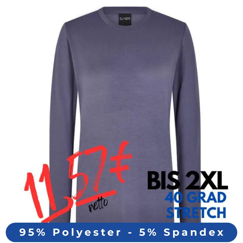 ARBEITS-SHIRT | UNTERZIEHSHIRT | LANGARM (Unisex - Herren - Damen) | 399 von EXNER / Farbe: graphit / 95% Polyester 5% Spandex | MEIN-KASACK.de - KASACK - KASACKS