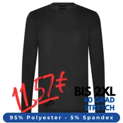 ARBEITS-SHIRT | UNTERZIEHSHIRT | LANGARM (Unisex - Herren - Damen) | 399 von EXNER / Farbe: schwarz / 95% Polyester 5% Spandex