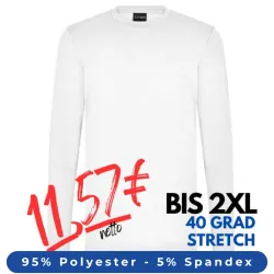 ARBEITS-SHIRT | UNTERZIEHSHIRT | LANGARM (Unisex - Herren - Damen) | 399 von EXNER / Farbe: weiß / 95% Polyester 5% Spandex