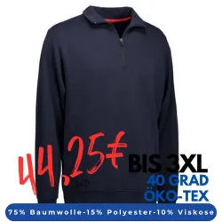 ARBEITS-SWEATSHIRT / ARBEITSPULLOVER HERREN | 603 von ID / Farbe: navy / 75% BAUMWOLLE 15% POLYESTER 10% VISKOSE