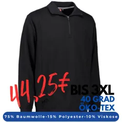 ARBEITS-SWEATSHIRT / ARBEITSPULLOVER HERREN | 603 von ID / Farbe: schwarz / 75% BAUMWOLLE 15% POLYESTER 10% VISKOSE