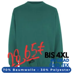 ARBEITS-SWEATSHIRT / ARBEITSPULLOVER HERREN | Classic 600 von ID / Farbe: grün / 70% BAUMWOLLE 30% POLYESTER