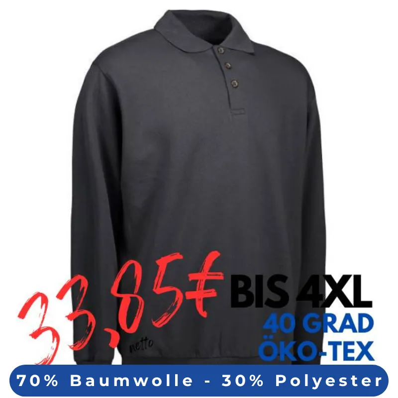 ARBEITS-SWEATSHIRT / ARBEITSPULLOVER HERREN | Classic Polo 601 von ID / Farbe: koks / 70% BAUMWOLLE 30% POLYESTER | MEIN-KASACK.de - KASACK - KASACKS