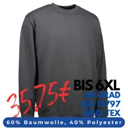 ARBEITS-SWEATSHIRT / ARBEITSPULLOVER HERREN | PRO Wear Classic 360 von ID / Farbe: koks / 60% BAUMWOLLE 40% POLYESTER