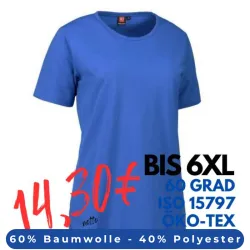 ARBEITS-T-SHIRT DAMEN | PRO Wear 312 von ID / Farbe: azur / 60% BAUMWOLLE 40% POLYESTER