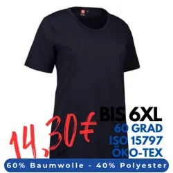 ARBEITS-T-SHIRT DAMEN | PRO Wear 312 von ID / Farbe: navy / 60% BAUMWOLLE 40% POLYESTER