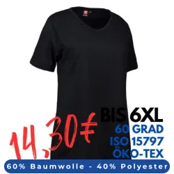 ARBEITS-T-SHIRT DAMEN | PRO Wear 312 von ID / Farbe: schwarz / 60% BAUMWOLLE 40% POLYESTER