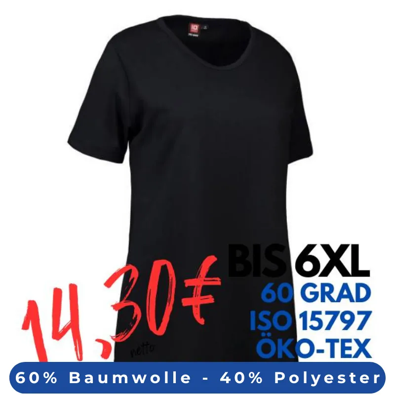 ARBEITS-T-SHIRT DAMEN | PRO Wear 312 von ID / Farbe: schwarz / 60% BAUMWOLLE 40% POLYESTER | MEIN-KASACK.de - KASACK - KASACKS