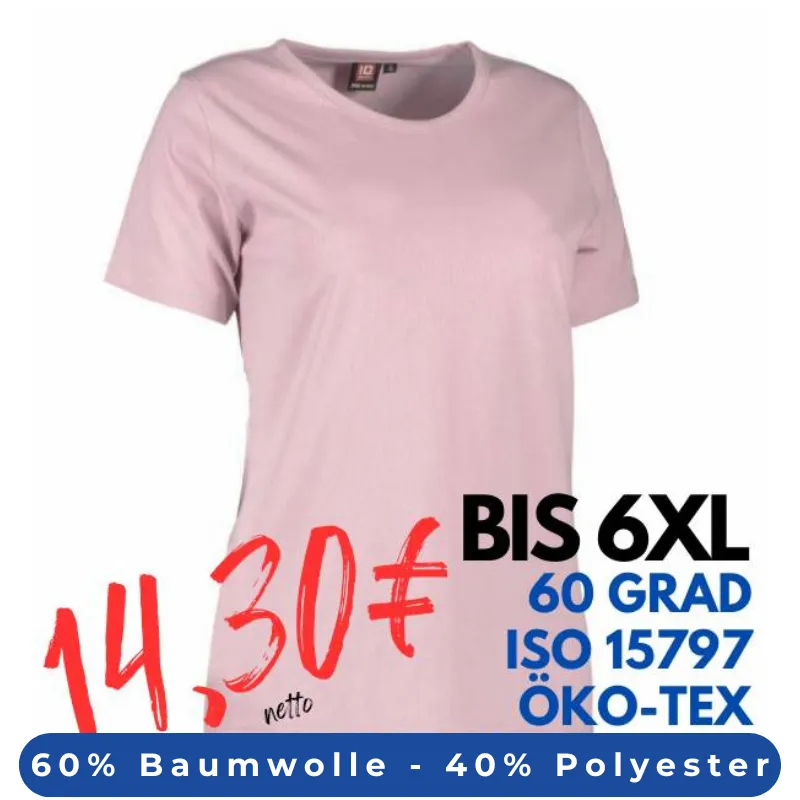 ARBEITS-T-SHIRT DAMEN | PRO Wear 312 von ID / Farbe: stovet rosa / 60% BAUMWOLLE 40% POLYESTER | MEIN-KASACK.de - KASACK - KASACKS