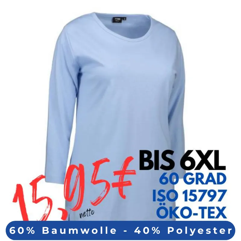 ARBEITS-T-SHIRT DAMEN | PRO Wear 313 von ID / Farbe: hellblau / 60% BAUMWOLLE 40% POLYESTER | MEIN-KASACK.de - KASACK - KASACKS