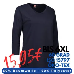 ARBEITS-T-SHIRT DAMEN | PRO Wear 313 von ID / Farbe: navy / 60% BAUMWOLLE 40% POLYESTER