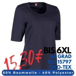 ARBEITS-T-SHIRT DAMEN | PRO Wear 315 von ID / Farbe: navy / 60% BAUMWOLLE 40% POLYESTER