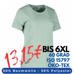 ARBEITS-T-SHIRT DAMEN | PRO Wear 317 von ID / Farbe: stovet gron / 50% BAUMWOLLE 50% POLYESTER