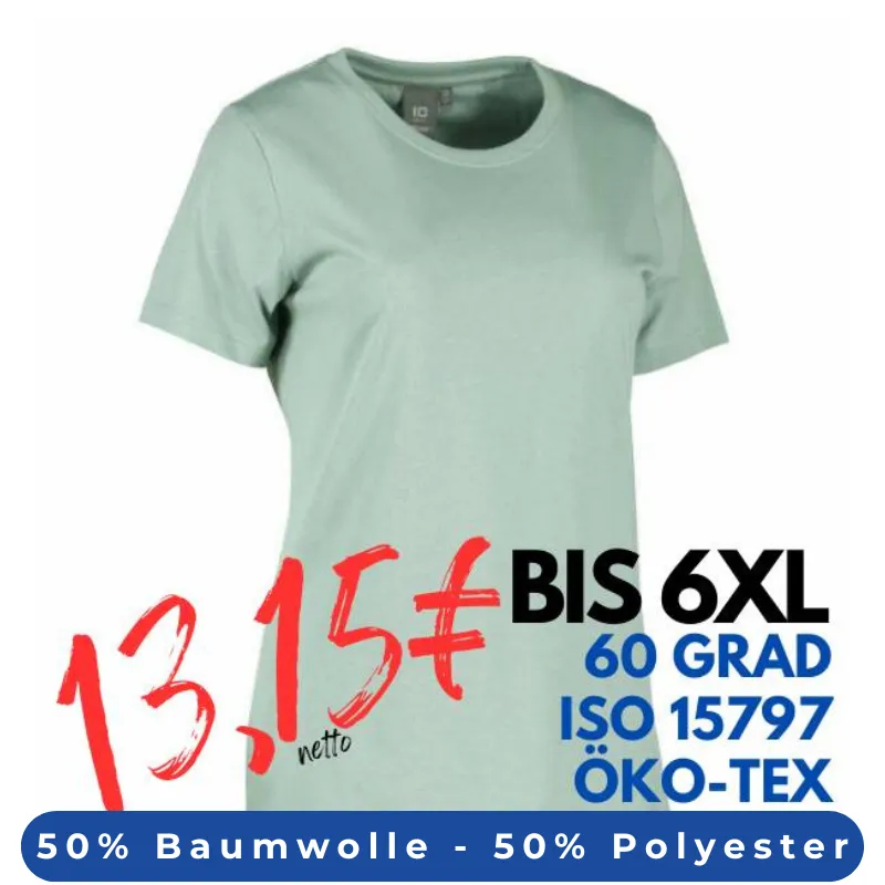 ARBEITS-T-SHIRT DAMEN | PRO Wear 317 von ID / Farbe: stovet gron / 50% BAUMWOLLE 50% POLYESTER | MEIN-KASACK.de - KASACK - KASACKS