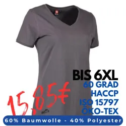 ARBEITS-T-SHIRT DAMEN | PRO Wear CARE 373 von ID / Farbe: grau / 60% BAUMWOLLE 40% POLYESTER