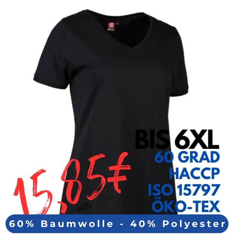 ARBEITS-T-SHIRT DAMEN | PRO Wear CARE 373 von ID / Farbe: schwarz / 60% BAUMWOLLE 40% POLYESTER | MEIN-KASACK.de - KASACK - KASACKS