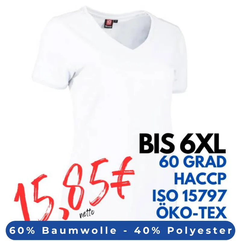 ARBEITS-T-SHIRT DAMEN | PRO Wear CARE 373 von ID / Farbe: weiß / 60% BAUMWOLLE 40% POLYESTER | MEIN-KASACK.de - KASACK - KASACKS